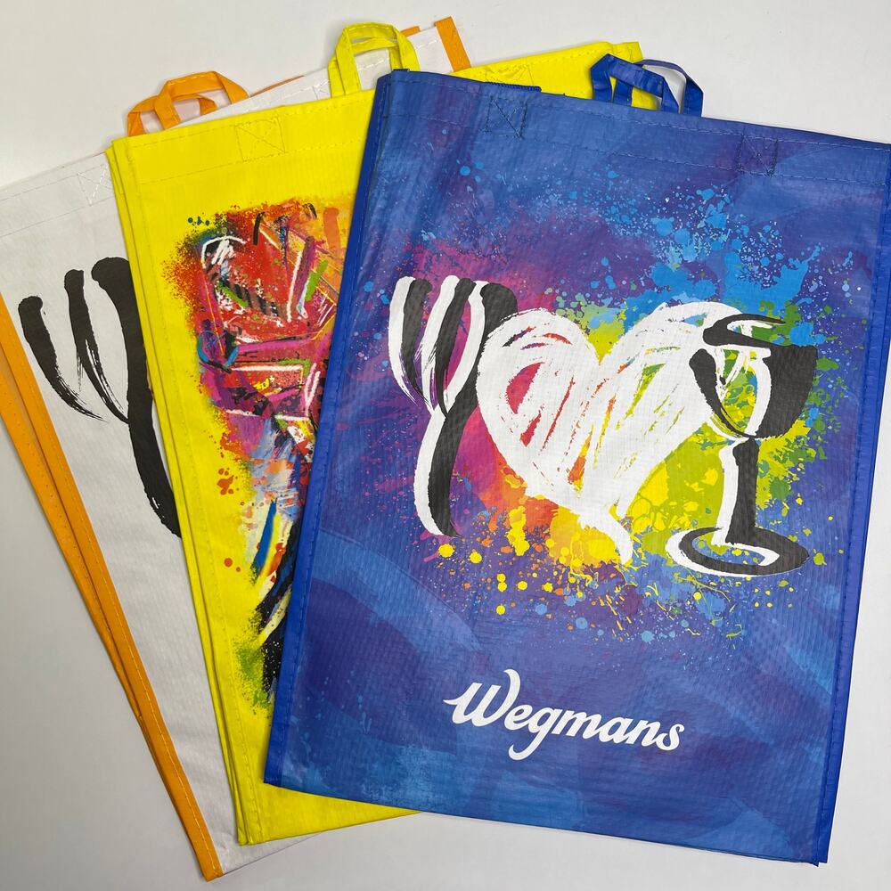 Set of 3 Wegmans Reusable Tote Bags — Pizza, NYC Statue of Liberty, Rainbow NWT!